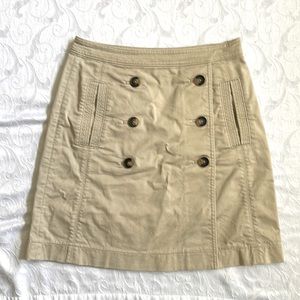 Gently used Tory Burch size 6 khaki button detail wrap skirt